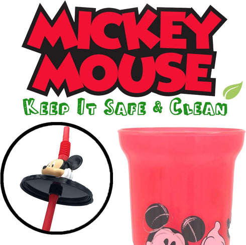 Disney Mickey Mouse Buddy Sips Water Tumbler with 3D Character Head Straw Drinkware, 1 Count - Safe BPA free Bottles, Easy to Clean, Perfect Gifts...