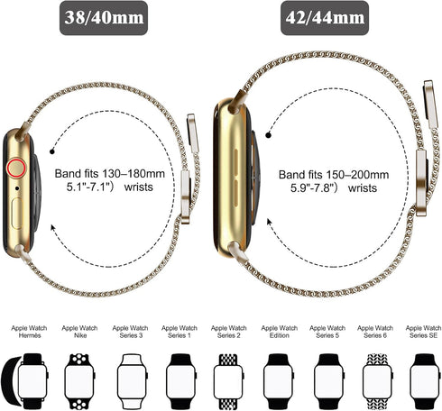 Geoumy Metal Magnetic Bands Compatible for Apple Watch 38mm with Case, Stainless Steel Milanese Mesh Loop Replacement Strap Compatible with iWatch...
