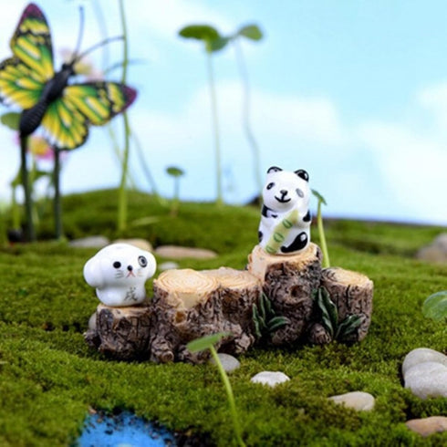 1Pc Brown Yard and Garden Decor Miniature Resin Stump Micro Landscape Fairy Garden Mini Ornament Dollhouse Decor Garden Sculptures and Statues...