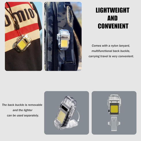 Electric Candle Lighter USB Type C Rechargeable Lighter Plasma Lighter Flameless Windproof Lighter No Butane Lighter with Outdoor Light for Campin...