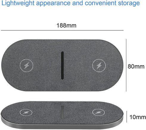 Dual 20W Wireless Charger for Multiple Devices, 40W Fast Wireless Charging Pad/Mat for Apple iPhone, AirPods, for Samsung Galaxy, Google Pixel......