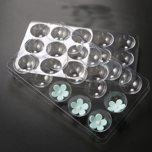 2 Pcs Set 15 Cavity Sugar Flower Fondant Drying Shaping Plate Plastic Sugar Flower Fondant Forming Shaping Mold-no flower...