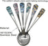 6pcs Round Head Soup Spoons with Fashion Printing Pattern 6.22inch Tablespoon 18/10(304) Stainless Steel Korean Spoons for Rice Dessert Tea Coffee...