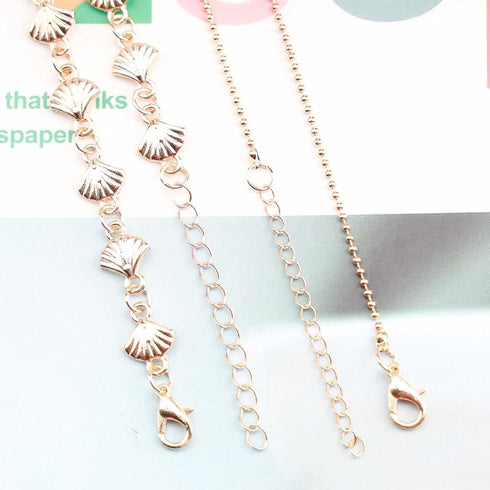 Boho Scallop Ankle Bracelet Gold Bead Anklet Bracelet Colorful Crystal Pendant Chain Anklet Colorful Crystal Dangle Anklet Foot Chain Jewelry for ...