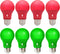 8 Pack A19 LED Red Light Bulb LED Green Light Bulb 120V E26 Base 9 Watt (60-watt Replacement) Red Bulb Red Bulb, Party Decoration, Porch, Home Lig...