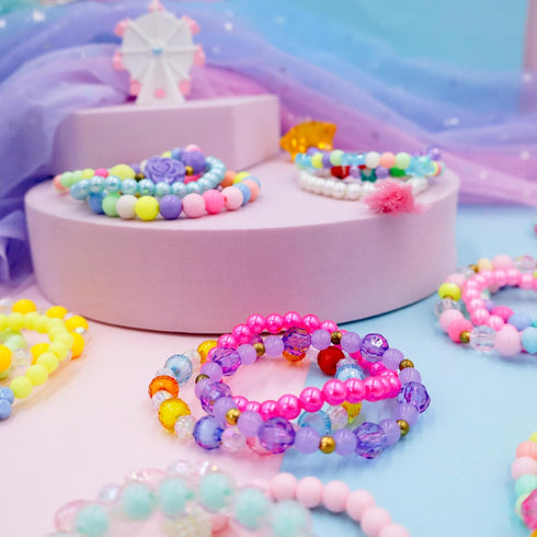 PinkSheep Toddler Bracelets for Girls Jewelry: 36 Pcs Bluk Little Girl Bracelets, Cute Toddler Bracelets for Girls 2 3 4 5 6 7 Years Old - Princes...