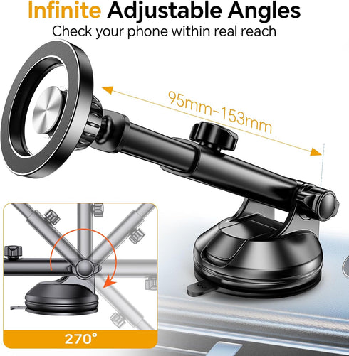 for iPhone MagSafe Car Mount? Windshield + Vent + Dash ?Window Magnetic Phone Holder Car Magsafe Accessories?20 Magnets+ Suction Cup?for iPhone 15...
