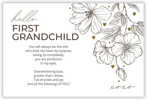 First Grandchild Gift for New Grandparents - Poetry Frame (White)...