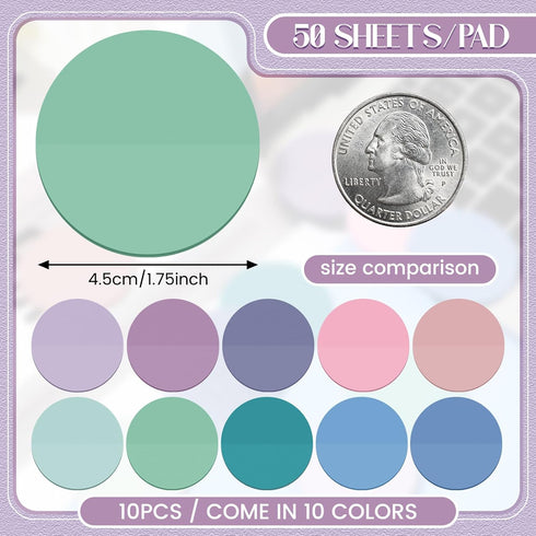 500 Sheets Transparent Sticky Notes Round Translucent Sticky Notes Sticky Tabs Colorful Page Flags Stickers Clear Book Markers Bible Journaling Of...