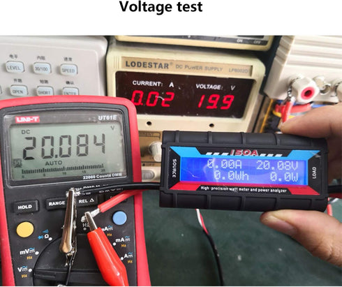 150A Watt Meter Power Analyzer High Precision RC with Digital LCD Screen for Voltage (V) Current(A) Power(W) Charge(Ah) and Energy (Wh) Measuremen...