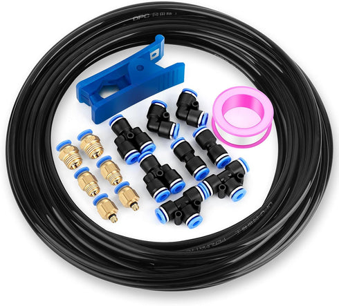 TAILONZ PNEUMATIC Black 4mm or 5/32 inch OD 2.5mm ID Polyurethane PU Air Hose Pipe Tube Kit 10 Meter 32.8ft...