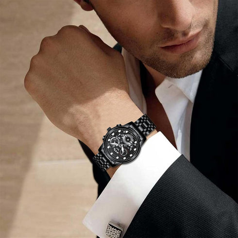 Avaner Men's Wrist Watch Stainless Steel Skeleton Quartz Watch with Luminous Hands...