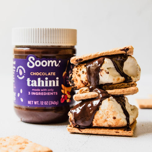Soom Foods Chocolate Sesame Spread - 12oz (2 Pack) | Made with 3 Ingredients, Low Sugar, Dairy-Free, Nut-Free, Gluten-Free, Palm Oil-Free | 5g Pro...