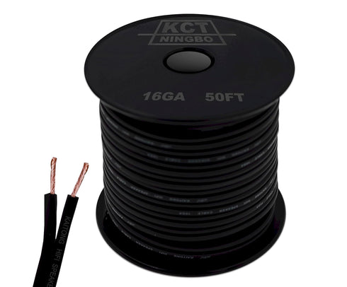KCT 16AWG Gauge Speaker Cable Speaker Wire Black 50FT...