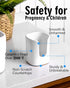 5 oz Square Ceramic Bathroom Cup Dispenser for Kids and Pregnancy - Disposable Paper Cup Holder for Mouthwash Cups on Bathroom Vanity Countertop (...