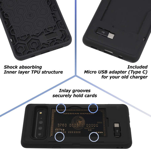 TORU CX PRO Case for Galaxy S10 5G, with Card Holder | Slim Protective Cover with Hidden Credit Cards Wallet Flip Slot Compartment Kickstand | Inc...