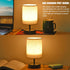 Bedside Table Lamp for Bedroom, Nightstand with Fabric Shade, Night Lamp, Small Table Lamp, 3 Colors and 10 Brightness Adjustable LED Desk Lamps f...