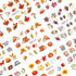 Fall Leaf Nail Art Stickers, Autumn Nail Decals Maple Leaf Nail Supplies Pumpkins Turkeys Squirrels Water Transfer Nail Stickers Fall Nail Accesso...