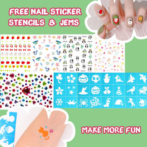 Bowitzki Face Paint Crayons for Kids 36 Jumbo Body Painting Marker Sticks Makeup Crayon Kit For Party Christmas Halloween with Face Painting Stenc...