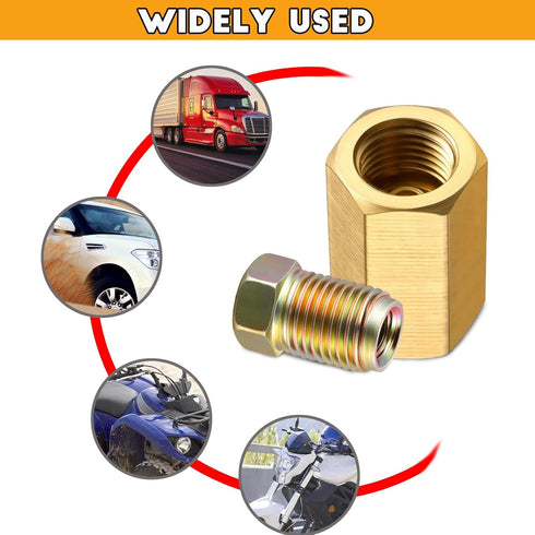 3/8 Inch-24 Threads Brake Line Fittings Assortment for 3/16 Inch Tube set of 2(8 Unions, 16 Nuts)...