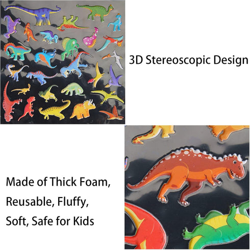 Puffy Sticker Book for Kids, Reusable Sticker Books for Toddlers, Vehicles Dinosaur Stickers for 3 4 5 Year Old Girls Boys, Car Airplane Travel Ac...