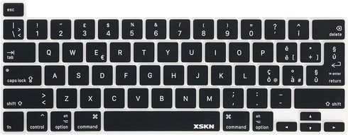 XSKN Italian Black Silicone Keyboard Cover Skin for 2019 New MacBook Pro 16 inch A2141 and 2020 New MacBook Pro 13.3 inch A2338 M1 A2251 A2289 wit...