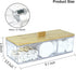 Qtip Holder Cotton Round Dispenser with Wood Lid Countertop 3 Compartments in 1 Dustproof Bathroom Organizer for Cotton Ball Clear Acrylic Contain...