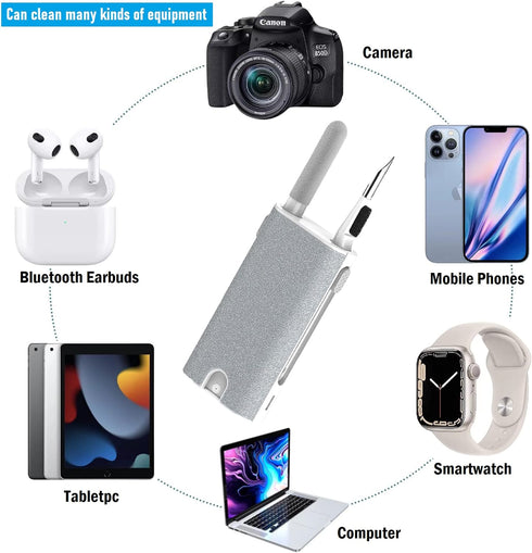 5-in-1 Electronics Cleaner Kit- Laptop Screen Cleaner kit,Multifunctional Bluetooth Earphones Cleaning Tool for iPhone Charging Port,Headphone,Ear...