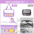 Chenille Letter Patch Clear Makeup Bag, Preppy Nylon Makeup Bag with Handle and Zipper, Waterproof Large Clear Travel Toiletry Bag Storage Bag for...