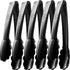 Plastic Tongs for Serving (Pack of 6) 9 Inch - Heavy-Duty Hard Plastic Reusable or Disposable Serving Tongs for Catering, Dinner Parties, Banquets...