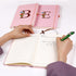 Pink Notebook for Women, 5.7"X8.3" A5 Journal Notebook with Letter B, Dual-Sided Writing Notebook with Dividers, Cute Leather Journal for Work, Bu...