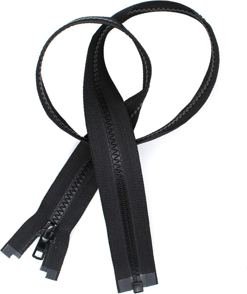 30" Ski & Sport Vislon Zipper ~ YKK #5 Molded Plastic ~ Separating - Black (1 Zipper/Pack) Made in USA...