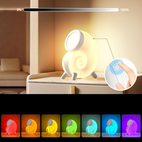 Mini Conch Magnetic Wireless Charging Atmosphere Lamp, 15W Wireless Charging Station, Touch to Adjust Lighting, Colorful RBG Light (White)...
