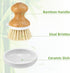 SUBEKYU Bamboo Dish Brush, Kitchen Dish Scrubber Brush, Natural Wooden Dishwashing Brush for Cleaning Dishes/Pans/Pots, Built-in Scraper, Sisal Br...