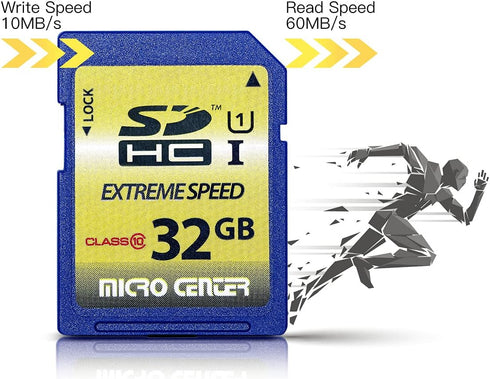32GB Class 10 SDHC Flash Memory Card Full Size SD Card USH-I U1 Trail Camera Memory Card by Micro Center...