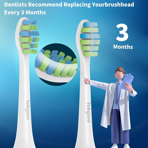 5 Pack Replacement Heads Compatible with 7am2m AM101/AM105 Electric Toothbrush,White...
