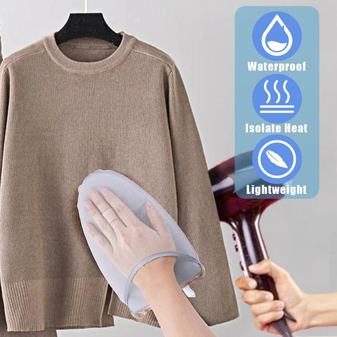 Garment Steamer Ironing Gloves with Finger Loop, Heat Resistant Waterproof Ironing Mitt Anti steam Glove Garment Steamer Accessories for Clothes (...