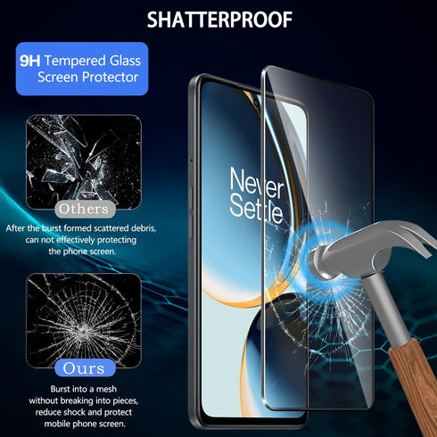 Screen Protector for OnePlus Nord N30 5G, 9H Hardness Tempered Glass Film, Fingerprint Unlock, Anti-Scratch, Bubble Free, Case Friendly, HD Clear ...