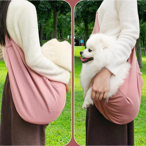 Pet Dog Sling Carrier - Travel Safe Bag for Small Puppies and Kittens up to 15 lbs, Comfortable Backpack for Outdoor Adventures and Subway Travel...