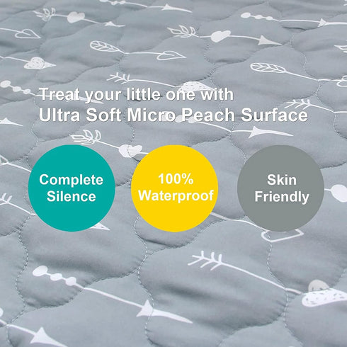 Pack and Play Mattress Protector Sheets Fitted Waterproof Pack and Play Mattress Pad Cover, Compatible with Graco Pack n Play & Dream On Me & Pamo...