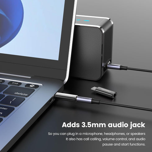 MOSWAG USB C to 3.5mm Audio Headphone Adapter, Typc C to 3.5mm Aux Adapter Zinc Alloy Adapter Compatible with iPhone 15 Plus/15 Pro Max Samsung Ga...