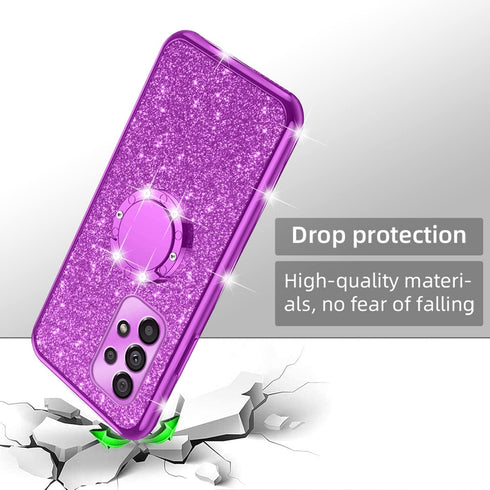 nancheng for Samsung A53 5G Phone Case, Case for Galaxy A53 5G Luxury Cute Soft TPU Glitter Cover for Girls Women with Ring Kickstand Shockproof P...