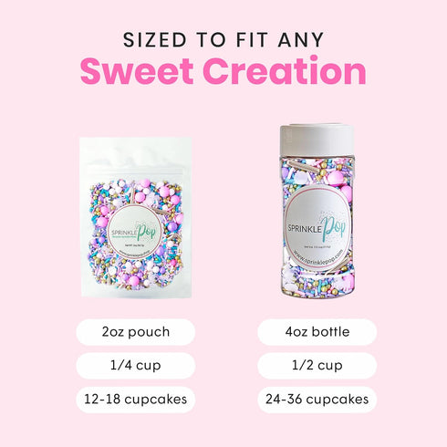 Sprinkle Pop Unicorn Sprinkle Mix| Pastel Pink Purple Blue White Sprinkles with ~20 Unicorn Wafer Paper and Gold Dragees Made in USA for Decoratin...