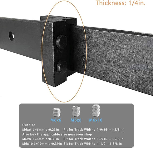 2PCS Barn Door Stopper for Sliding Barn Door Flat Track, Perfect Replacement Sliding Barn Door Hardware Accessories (Fit for Track: Width: 1-7/16 ...
