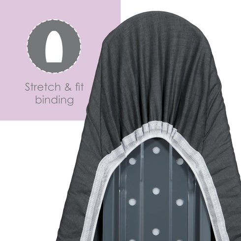 Ironing Board Cover and Pad (Charcoal), 100% Cotton with Premium Polyester Padding by Seymour Home Products; Fits Full Size Board | Stain and Scor...