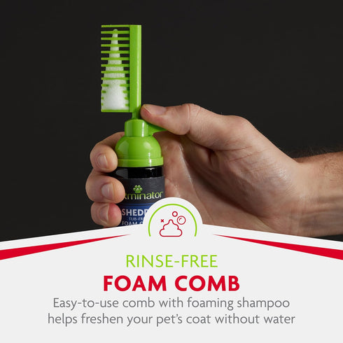 FURminator Tub-Free Deshedding Foam Comb, 3 Ounces, Grooming Comb for Dogs Helps Freshen Coat and Reduce Odors with No Rinsing...