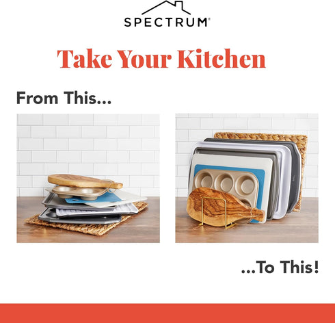 Spectrum Euro Kitchen Organizer (Satin Nickel) - Space-Saving Dish Rack Holder - Dish Drainer for Pots & Pans, Plates, Cutting Boards, Serving Tra...