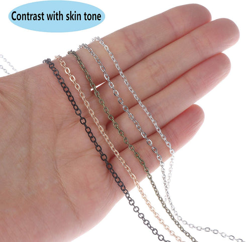 LOCOLO 39 Feet Necklace Chains Stainless Steel DIY Link Chain Necklaces with 30Pcs Lobster Clasps, and 100Pcs Jump Rings for Jewelry Making...