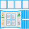 Henoyso 100 Pcs Science Fair Board Supplies Include 80 Trim Scalloped Bulletin Board Borders 20 Project Printable Adhesive Paper for Classroom Off...
