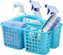 ALINK Plastic Shower Caddy Basket with Compartments, Portable Divided Cleaning Supply Storage Organizer with Handle for College Dorm Bathroom -Blu...